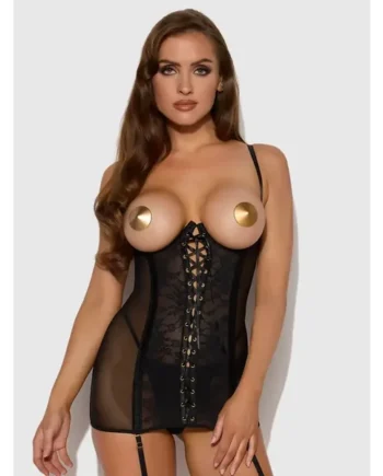 Gia Open Cup Lace Chemise & G-String