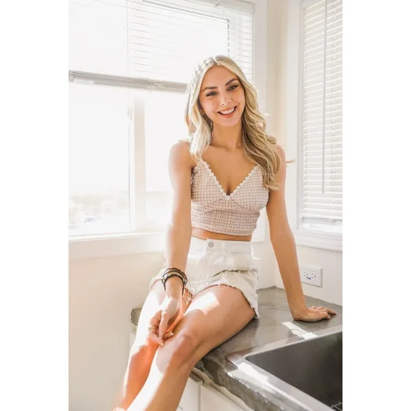 Gingham Smocked Bralette