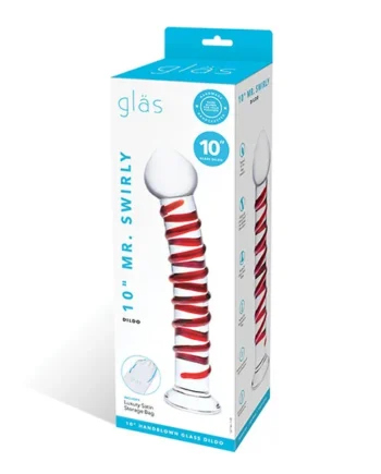 Glas 10" Mr. Swirly Dildo - Red