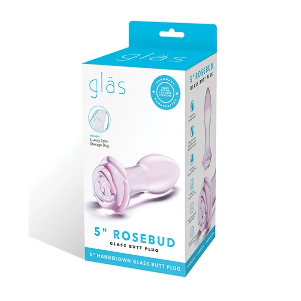 GLAS 5 ROSEBUD GLASS BUTT PLUG “