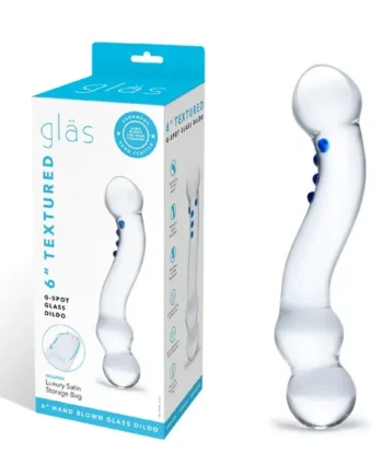 Glas 6″ Curved G-spot Glass Dildo – Clear
