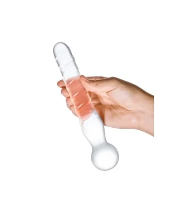 Glas 8 in. Joystick Clear Glass Dildo
