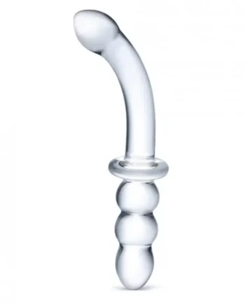 Glas 8 Inch Ribbed G-Spot Glass Dildo