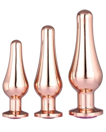 Gleaming Butt Plug Set Rose Gold