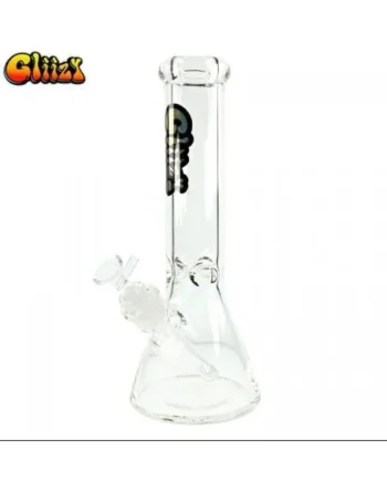 Gliizy 12in Glass Beaker Waterpipe Clear