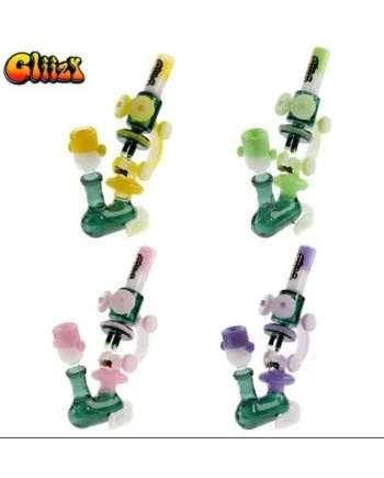 Gliizy 8in Glass Microworld Waterpipe Slim Purple