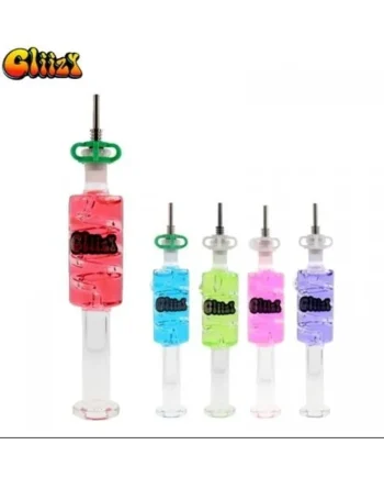 Gliizy Glass Honey Straw Coil Perc Purple