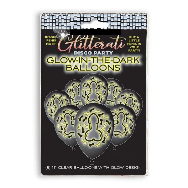 Glitterati Disco Party Glow In The Dark Balloons-(lgcp.1147)