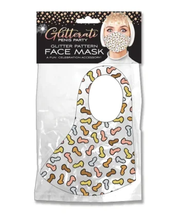 Glitterati Penis Party Glitter Pattern Face Mask