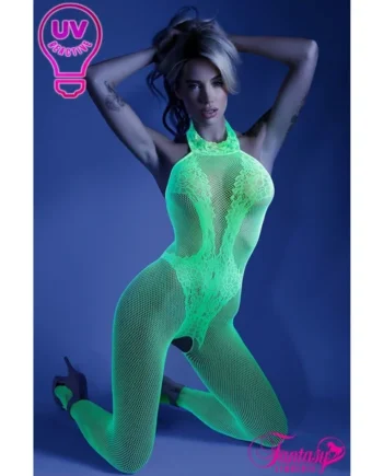 Glow Fishnet Lace Design Bodystocking by Fantasy Lingerie
