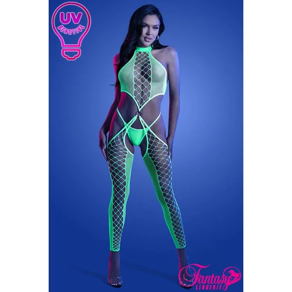 Glow UV Big Net Bodystocking by Fantasy Lingerie