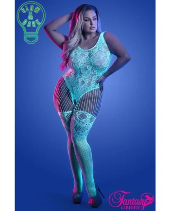 Glow UV Lace Bodystocking by Fantasy Lingerie