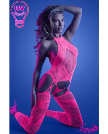 Glow UV Reactive Lace Bodystocking by Fantasy Lingerie
