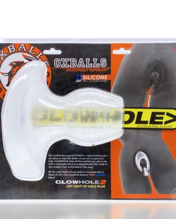 GLOWHOLE-1 BUTTPLUG W/ LED INSERT SMALL CLEAR FROST (NET)