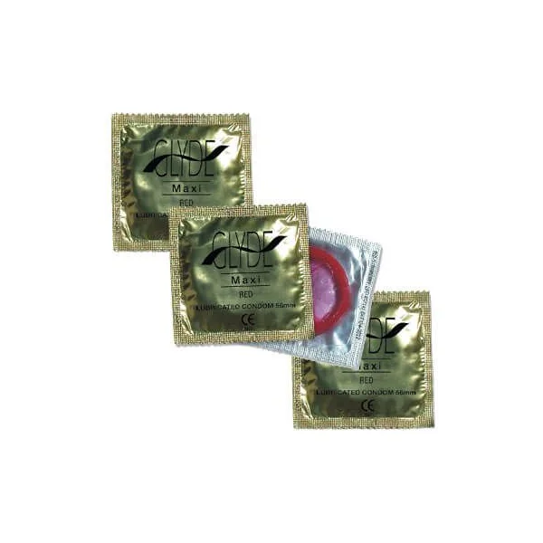 Glyde Ultra Maxi Red Vegan Condoms 100 Bulk Pack