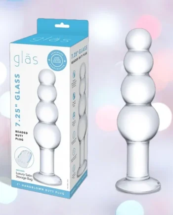 Gläs 7.25" Luxury Glass Beaded Butt Plug