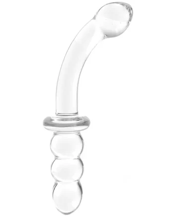 gläs 8 Inch Ribbed G-Spot Glass Dildo