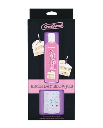 GoodHead Birthday Cake Blowjob Set Includes Stroker & Slick Head Glide