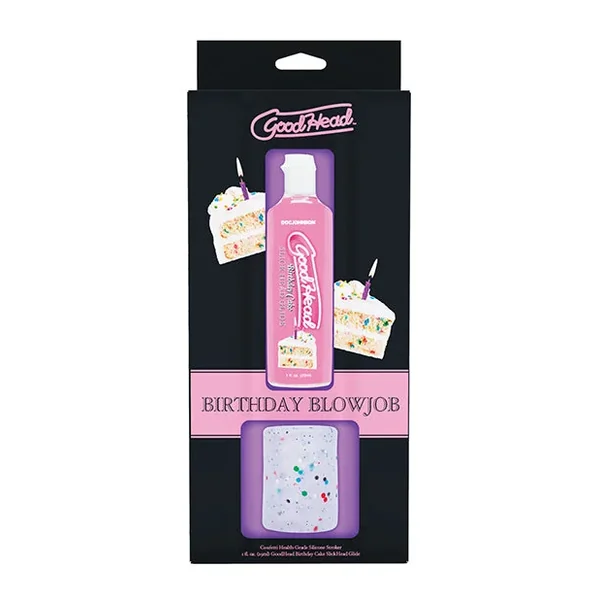 GoodHead Birthday Cake Blowjob Set Includes Stroker & Slick Head Glide