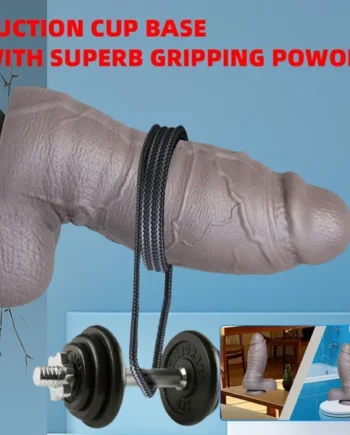 Gray Silicone Realistic Monster Dildo Plug with Suction Cup – G-Spot Stimulation Toy for Women