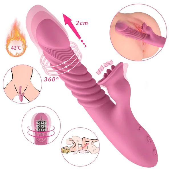 G-Spot Vibrator For Women Tongue Sucking Vibrating Dildo