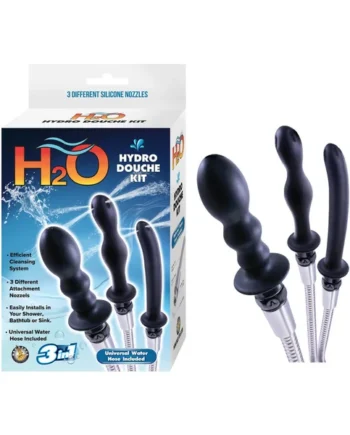 H2O Hydro Douche Kit - Black - 3 Tips