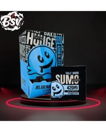 Half Bak’d D9 SUMO Bluematic Razz Gummies 2ct 30 Per Pack