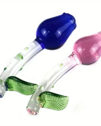 Handheld Glass Clear Rosebud Anal Plug Rose Adult Sex Toy For Pleasure