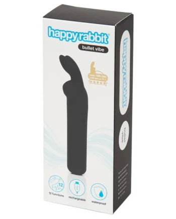 Happy Rabbit Rechargeable Rabbit Ears Bullet Vibrator - Black