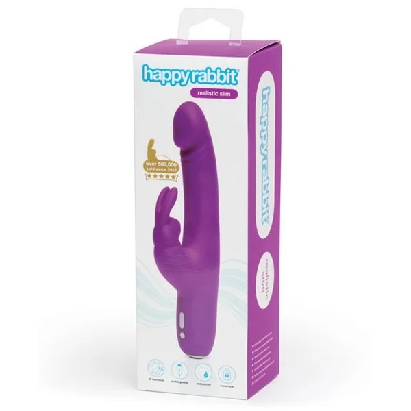 HAPPY RABBIT SLIMLINE VIBRATOR PURPLE
