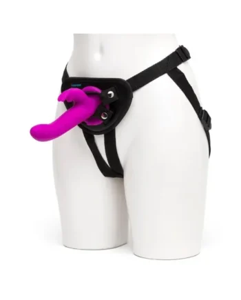 Happy Rabbit Vibrating Strap-On Silicone Vibrating Harness Set – Purple