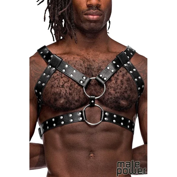 Harness - Male Power - GEMINI PU Leather Chest Harness - 591-266