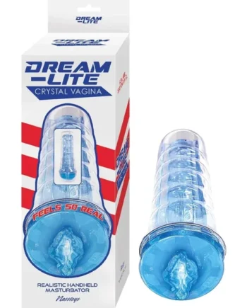 Hella Raw Dream-lite Crystal Vagina Masturbator Blue