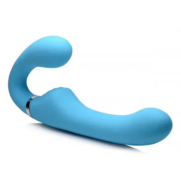 Hella Raw Strap U Mighty Rider 10x Vibrating Strapless Strap-on Blue