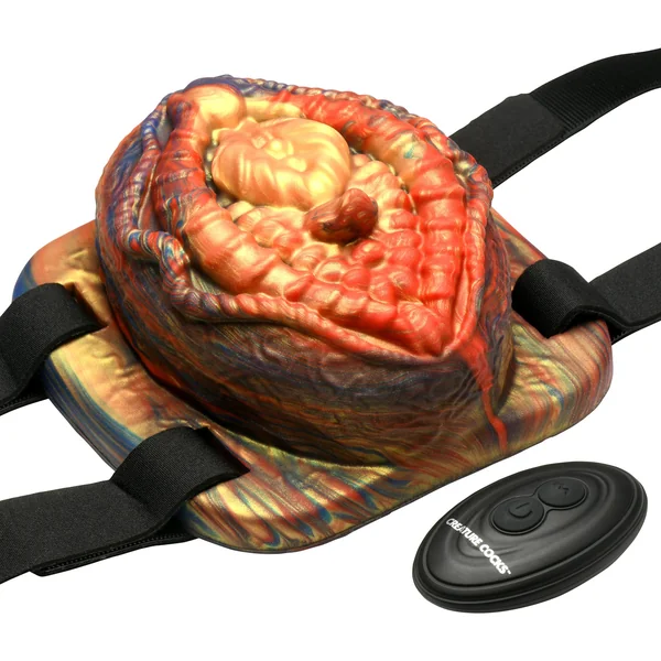 Hell's Angel Rechargeable Silicone Vibrating Grinder With Strap & Remote By Creature Cocks