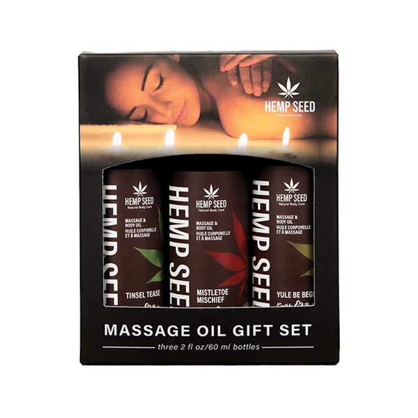 HEMP SEED MASSAGE OIL TRIO GIFT SET 2OZ