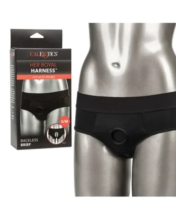 Her Royal Harness Backless Brief – Black