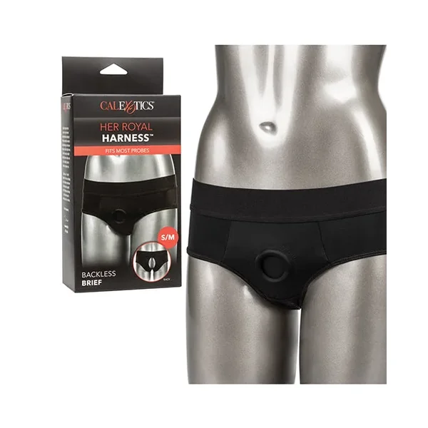 Her Royal Harness Backless Brief – Black