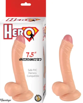 HERO 7.5IN UNCIRCUMCISED DILDO