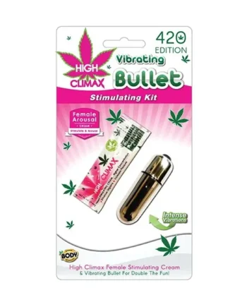High Climax Vibrating Bullet Stimulating Kit w/Hemp Seed Oil – Silver