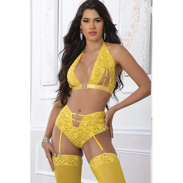 High Waist Lace Garter Set – Illuminating – One Size