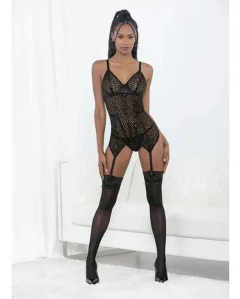 Honeycomb with Vinyl Trim Bustier & G-String