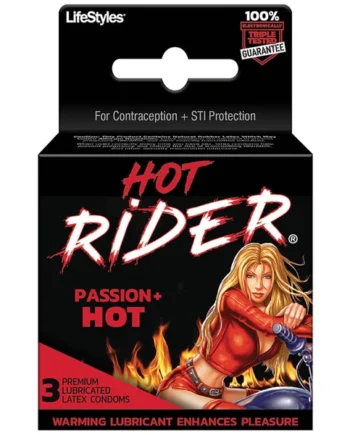 Hot Rider - Passion Hot Condoms (3 Pack)