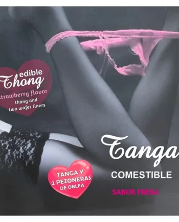 HOTFLOWERS - GIRL WAFER THONG AND 2 NIPPLE PADS STRAWBERRY FLAVOR /es/pt/en/fr/it/