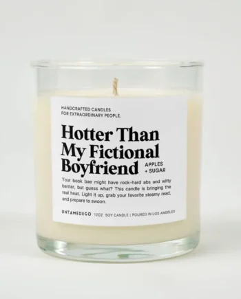 Hotter Than My Fictional Boyfriend Glass Candle