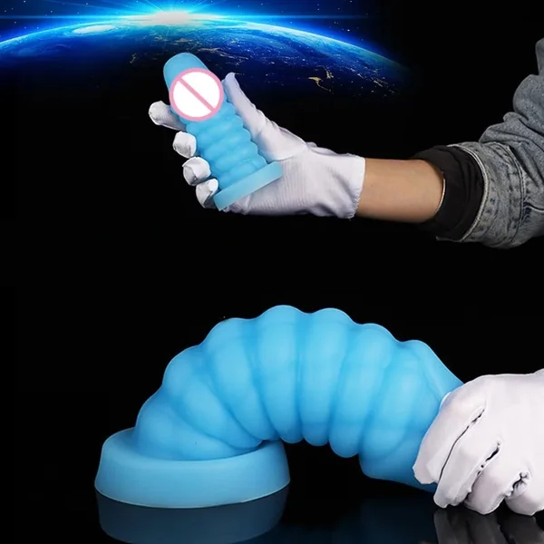 Huge Black Dildo Butt Plug - Big Threads Silicone Anal Dildos Masturbation Sex Toys