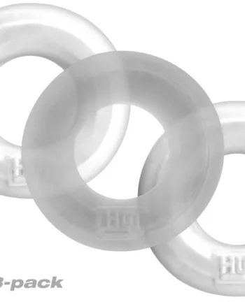 HUNKYJUNK HUJ C-RING 3PK WHITE ICE & CLEAR (NET)