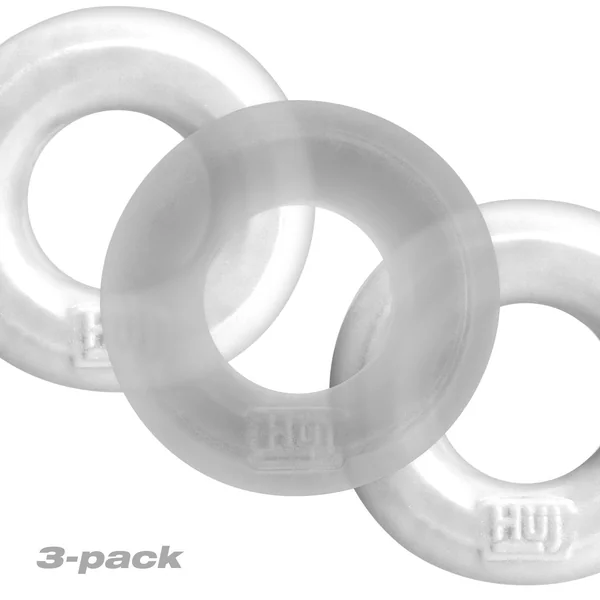 HUNKYJUNK HUJ C-RING 3PK WHITE ICE & CLEAR (NET)