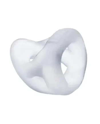 Hunkyjunk Slingshot Silicone 3 Ring Teardrop Cock Ring – Clear Ice