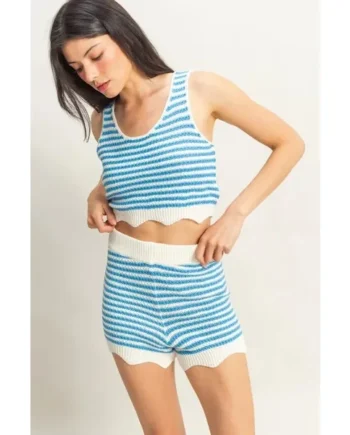 HYFVE Striped Cropped Tank and Shorts Set